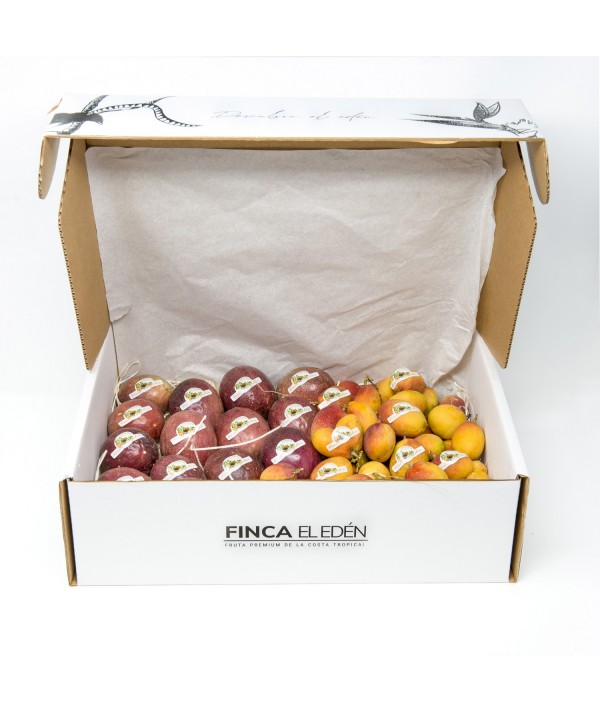 Caja Surtida de Mango Osteen+ Maracuyá Púrpura Bio(Origen: España)Surtido ecológico Mango + Maracuyá – Caja 4 kg 3 kg de mang...