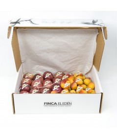 Caja Surtida de Mango Osteen+ Maracuyá Púrpura Bio(Origen: España) Caja surtido de aproximadamente 4 Kgrs. compuesta por Mang...